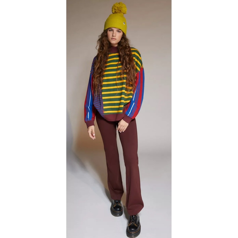 BDG, Urban Outfitters, Women's M, Striped Mock Neck Retro Long Sleeve, Slouchy